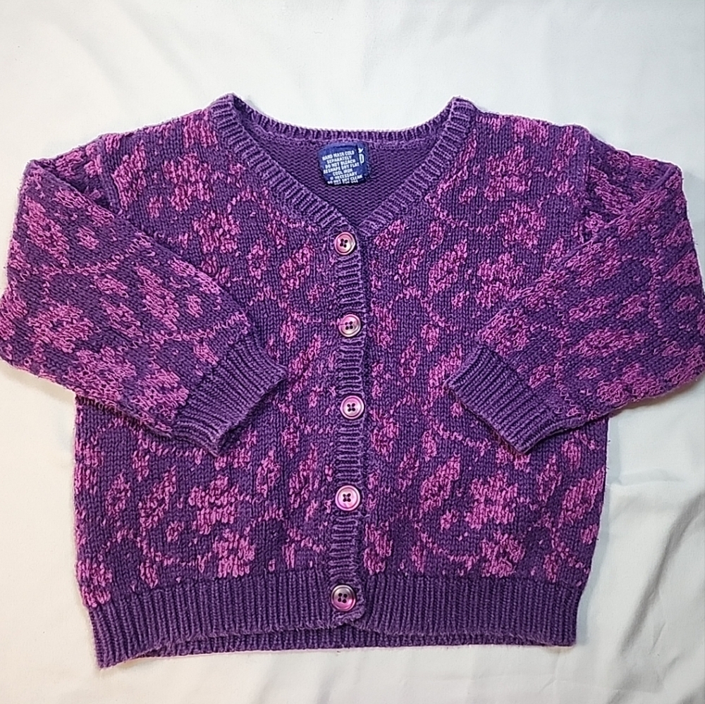 GAP Purple Cardigan with Pink Accents